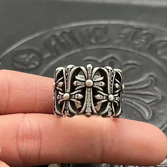 Chrome Hearts Full Diamond Hollow Cross Ring - Picture 1 of 8